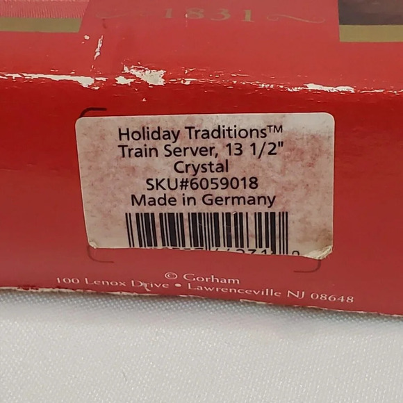 Gorham Crystal Holiday  North Pole Express 13½" Train Server Dish Polar Express - Picture 3 of 10